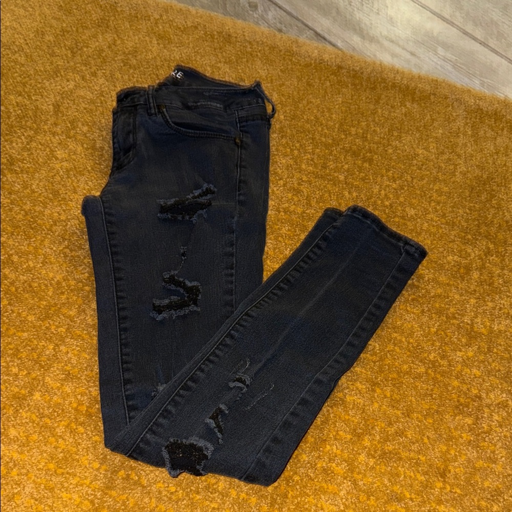 Empyre Black Ripped Skinny Jeans
